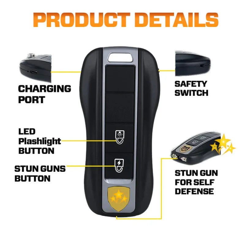 Electric Self-Defence Key (Torch, Stun, Alarm)